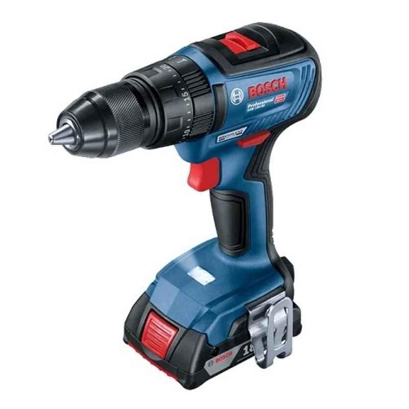Bosch GSB 18V-50 Professional Cordless Impact Drill with Quick Charger & 103Pcs Titanium Drilling & Screwdriving Set Combo
