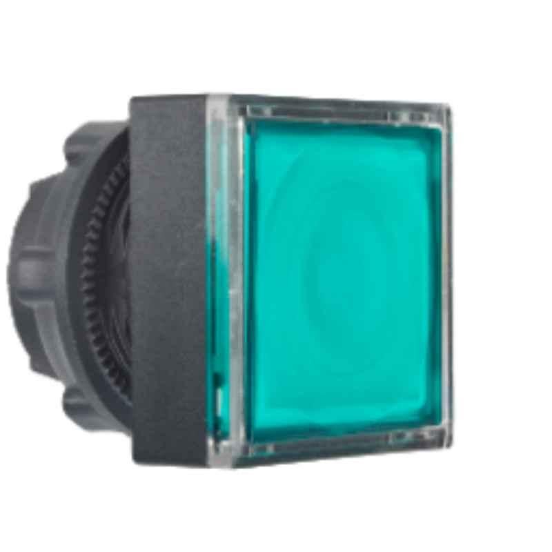 Schneider Harmony 22mm Green Square Flush Spring Return Illum Head Push Button for Integral Led, ZB5CW333