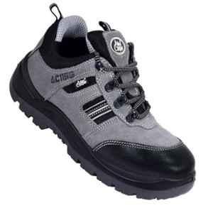 Allen Cooper AC-1156 Antistatic Steel Toe Grey & Black Work Safety Shoes, Size: 6