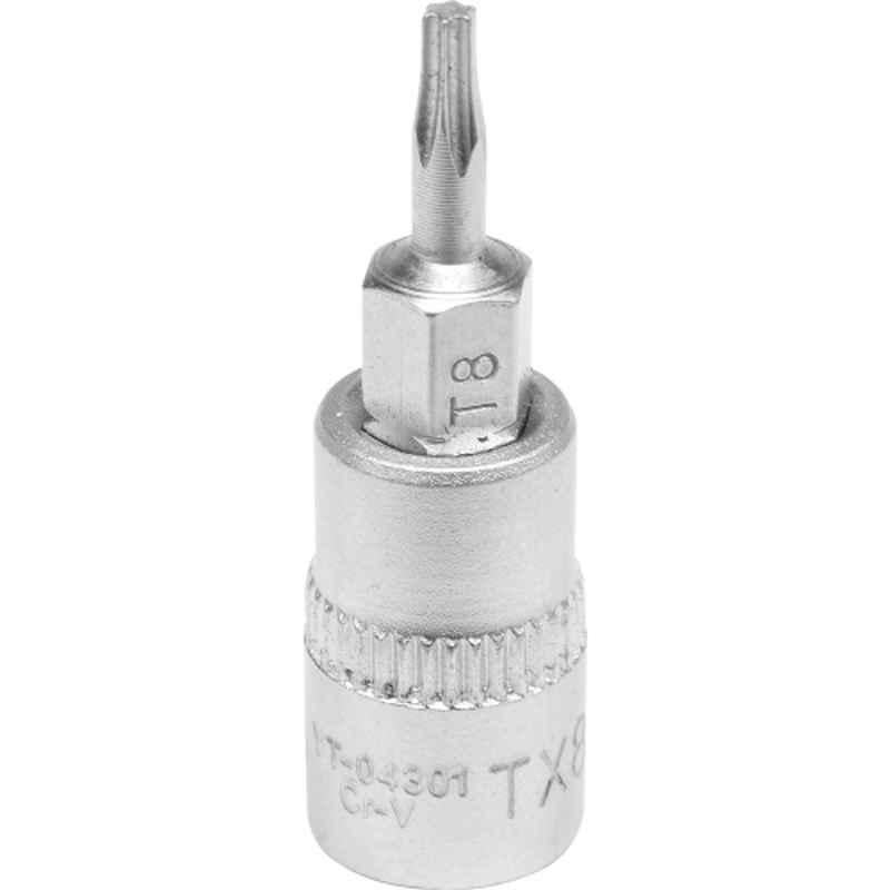 Yato T20x37mm 1/4 inch Square Drive CrV & AISI S2 Torx Bit Socket, YT-04304