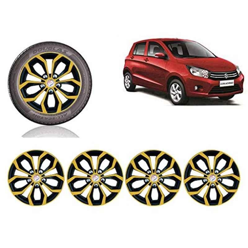 Auto Pearl 4 Pcs 13 inch ABS Golden & Black Car Wheel Cover Set for Maruti Suzuki Celerio LXI