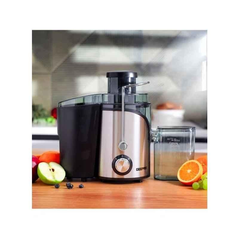 Geepas 600W Silver & Black Juice Extractor with Feed Tube, GJE46017