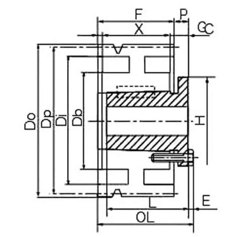 Mitsuboshi Maxstar 1250mm 5V Belt 8 Groove Wedge Pulley, 1250-5V-8-U1-picture-11