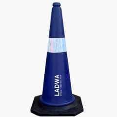 Ladwa 1 Pc 750mm PVC Impact Resistant Blue Road Traffic Safety Cone with 1m Chain & 1 Hook Set