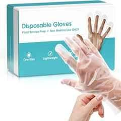 Forgesy 100% Compostable Plastic Transparent Disposable Gloves for Healthcare, Food Service & Cleaning, ERF_644 (Pack of 200)