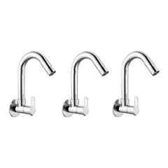 Fastgear Kubix Brass Chrome Finish Silver Sink Tap, FG939 (Pack of 3)