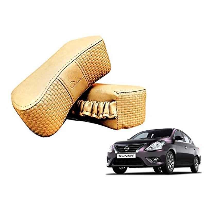 Kozdiko 2 Pcs Memory Foam Beige Luxurious Neck Rest Set for Nissan Sunny, koz_17355