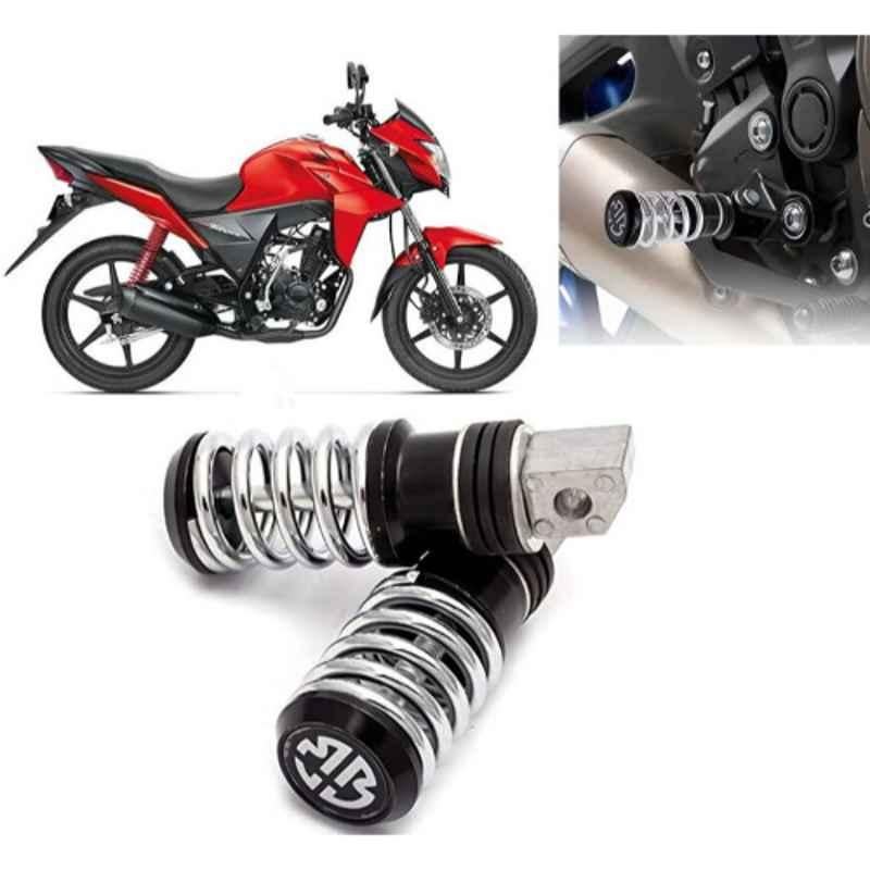 Auto Pearl 2 Pcs Steel Black Foot Rest Spring Coiled Set for CB Twister