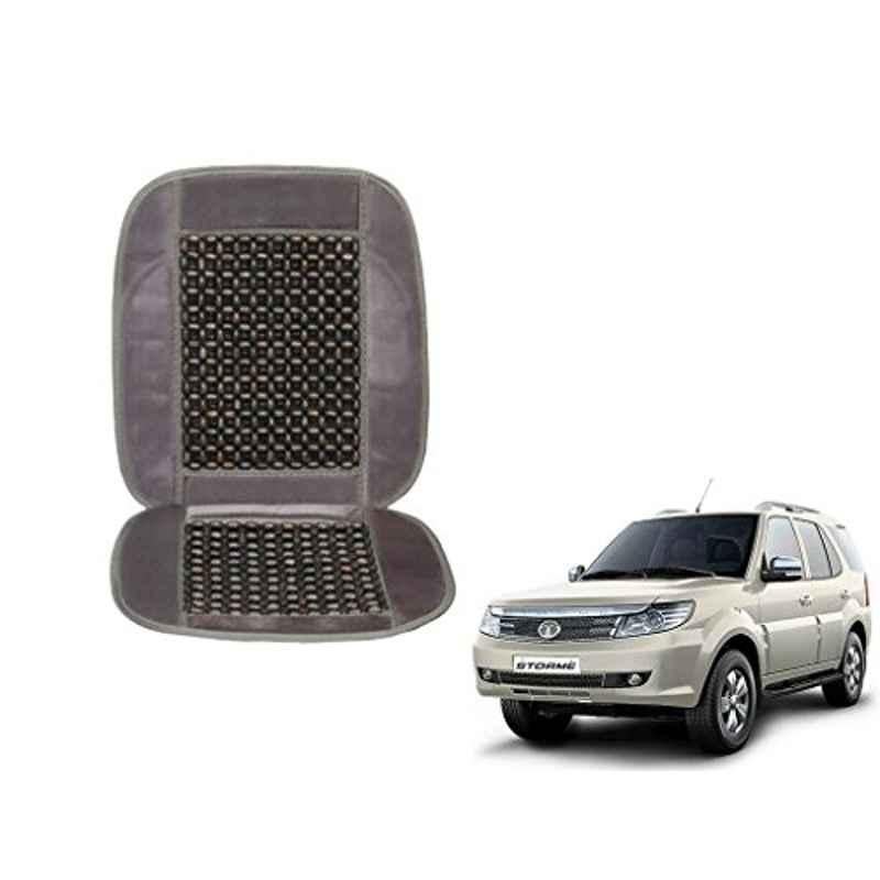 Kozdiko Wooden Beads Car Seat Cushion with Velvet Border for Tata Safari Strome