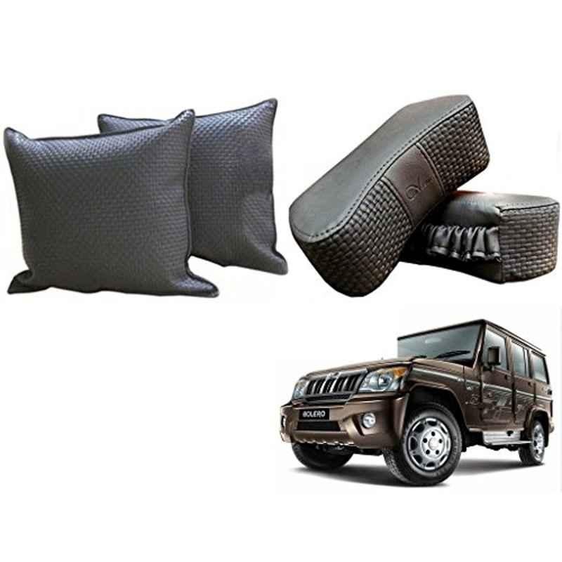Kozdiko One Pair Grey Neck Rest & One Pair Cushion Combo for Mahindra Bolero