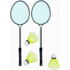 STYRKR Black Badminton Kit(2 Pcs Double shaft Racket + 3 Nylon Shuttle Badminton Kit