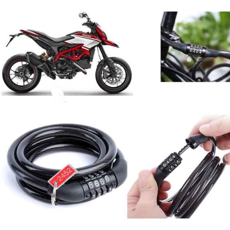 Auto Pearl PVC & Plastic Black Combination Cable Lock for Hypermotard, 548