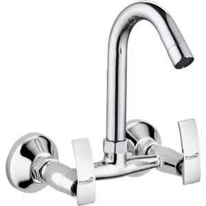 Prestige Passion Brass Chrome Finish Silver Wall Mounted Hot & Cold Sink Mixer