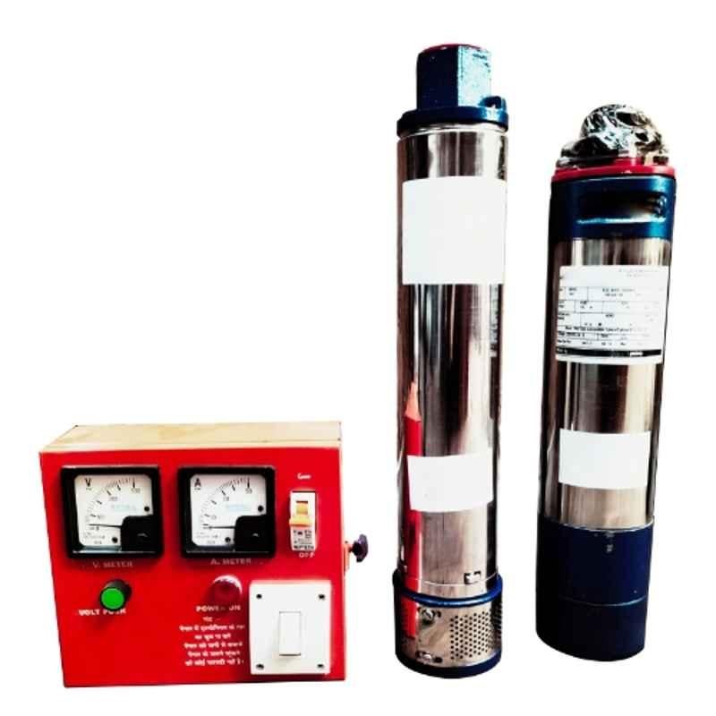 V-4 2HP 1.5kW 18 Stage Aluminium Single Phase Oil Filled Submersible Pumps with Control Pannel