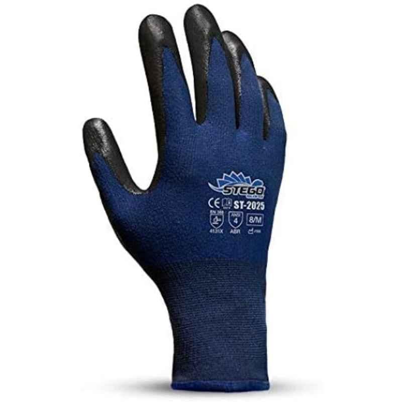 Stego Nitrile Blue Mechnaical & Multipurpose Safety Gloves, ST-2025, Size: L