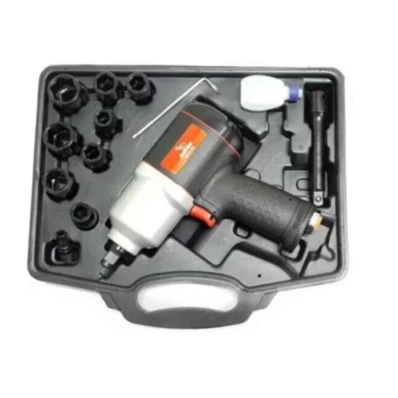 Elephant 1/2 Inch Air Impact Wrench with 8 Socket Set, IW 02CM