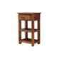 Angel Furniture 35x50x80cm Honey Glossy Finish Solid Sheesham Wood Tallboy Corner Table with Drawer, AF-177H
