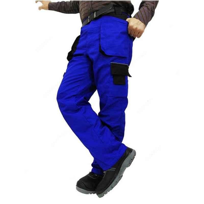 Empiral Spartan I E119783003 Cotton & Polyester Royal Blue & Black Cargo Pants, Size: L