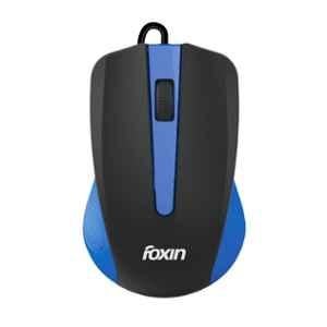 Foxin Glance 1200DPI Black & Blue Wired Optical Mouse with 1.2m Cable for Laptop, PC, Desktop & Gaming