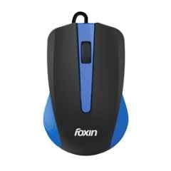 Foxin Glance 1200DPI Black & Blue Wired Optical Mouse with 1.2m Cable for Laptop, PC, Desktop & Gaming