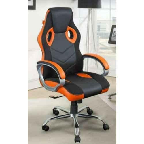 Caddy 558.8x482.6x1016mm Orange Black Leather Gaming Ergonomic Chair with Headrest MISG5 Pack of 2