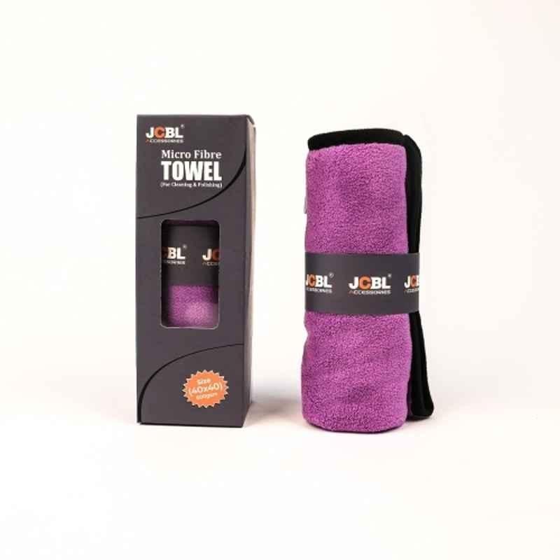 JCBL 600 GSM 40x40cm Purple Micro Fibre Towel for Cleaning & Polishing