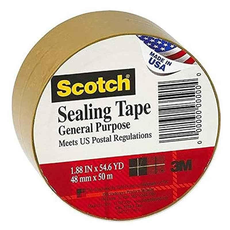 3M 1.88x54.6 Yd Box Sealing Tan Tape