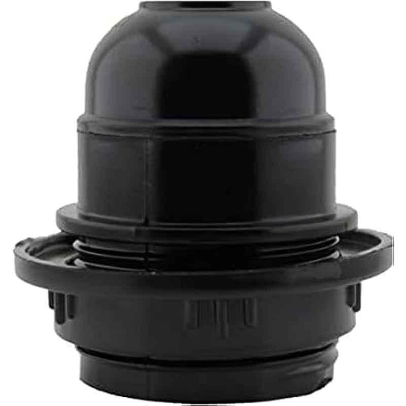 Reliable Electrical E27/E26 Plastic Black Lamp Holder (Pack of 4)