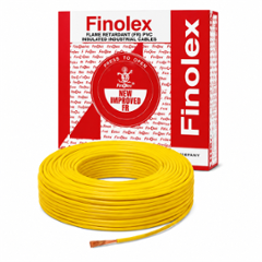 Finolex Silver 1.5 Sqmm Single Core Yellow Copper Flame Retardant PVC Insulated Industrial Cable, Length: 90 m