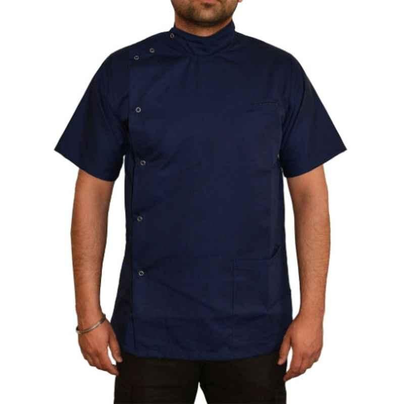 Superb Uniforms Polyester & Viscose Navy Blue Half Sleeves Dental Tunic Top for Men, SUW/N/MT14, Size: 2XL