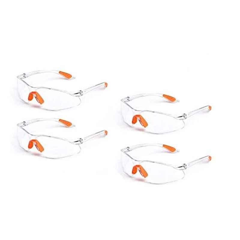 Polycarbonate Clear Anti Fog & Anti Scratch Wraparound Safety Goggle (Pack of 4)