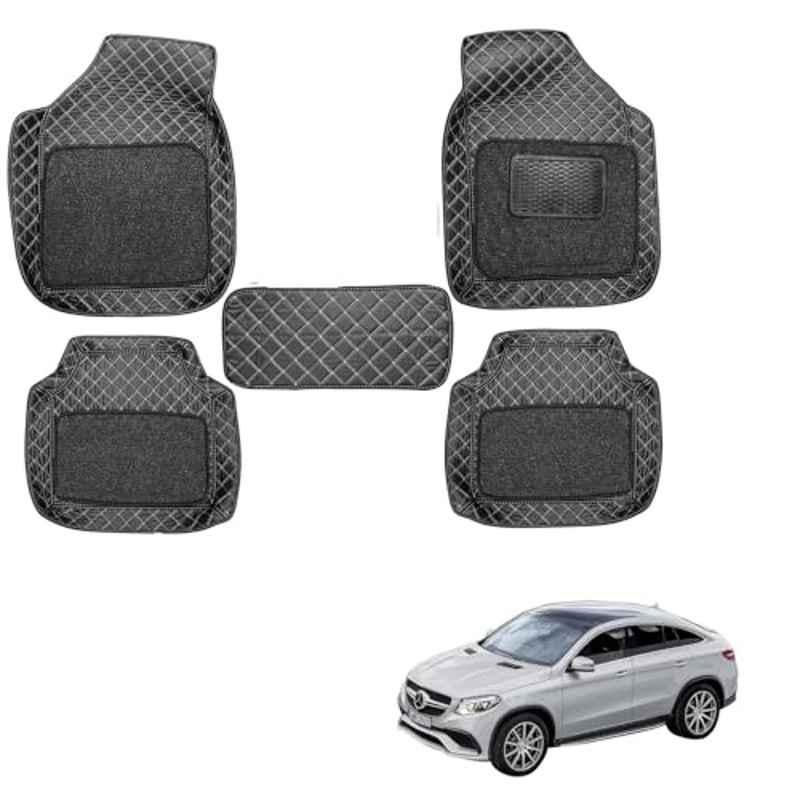 Kozdiko 5 Pcs Waterproof & Luxury 7D Black Leatherette Car Floor Mat Set for Mercedes Benz B-Class
