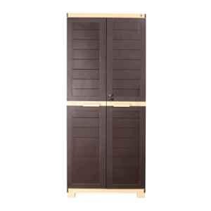 Cello 51x71x175cm Plastic Brown & Beige Canton Cupboard for Storage