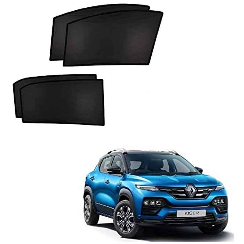 Kozdiko 4 Pcs Custom Fit Non Magnetic Curtains Mesh Car Sun Shade Set for Renault Kiger