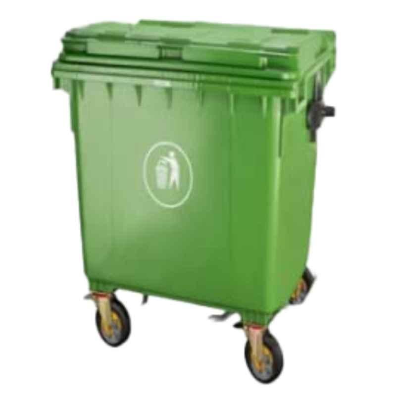 Aqson 1100L Plastic Green Trash Bin Can with Pedal