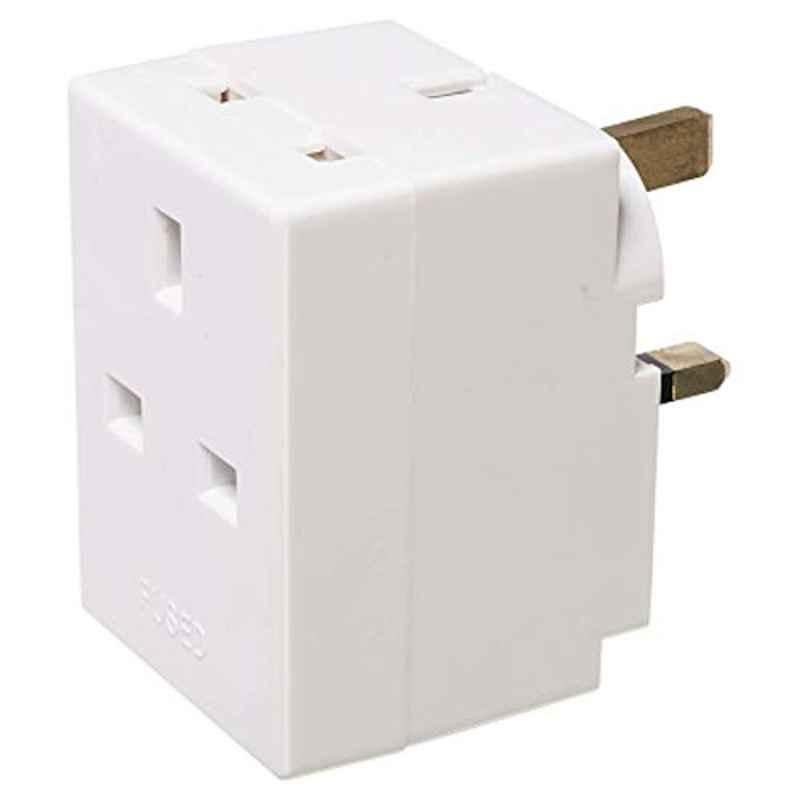 Volex 13A 3 Way White Multi Plug Socket, VX-1390