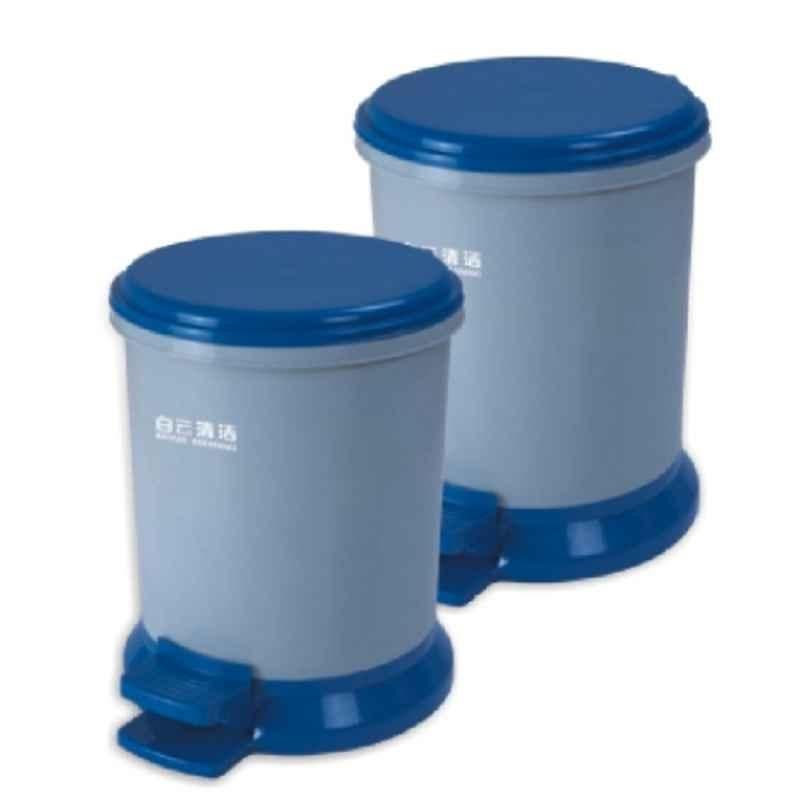 Baiyun 33.7x27.8x34.3cm 8L Blue Garbage Can with Pedal, AF07022