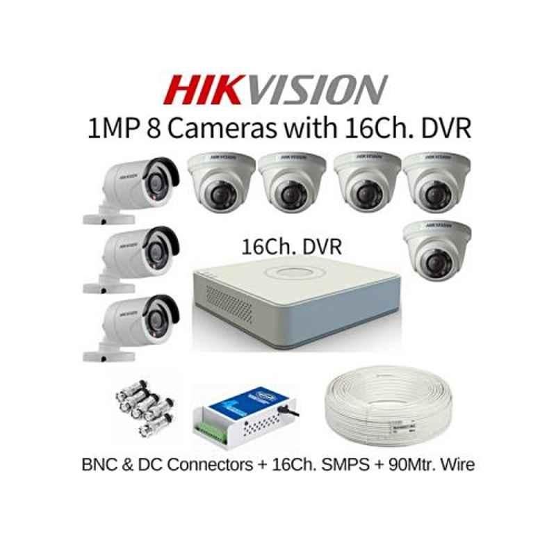 Hikvision 8 Cameras 1MP with 16 Channel DVR Combo Kit