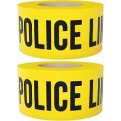 Singhal 3 inchx300m 35 Micron Yellow Police Line Do Not Cross Tape, PLDNC-Tape-P2 (Pack of 2)