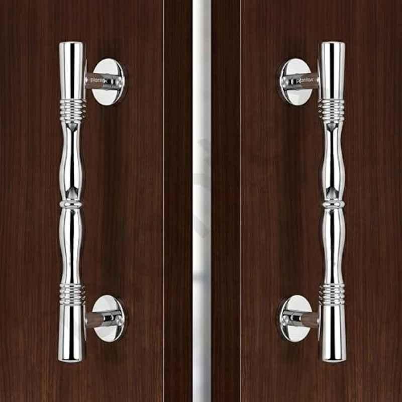 Plantex Door Handle/Stainless Steel Main Door Handle/8 inch Pull-Push Handle - Pack of 2 (S-143,Chrome)