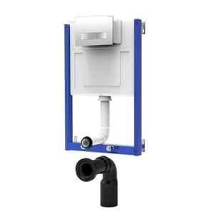 Plantex 8 Litre Polyethylene & Galvanized Iron Blue & White Concealed Flush Tank for Commode, APS-4504
