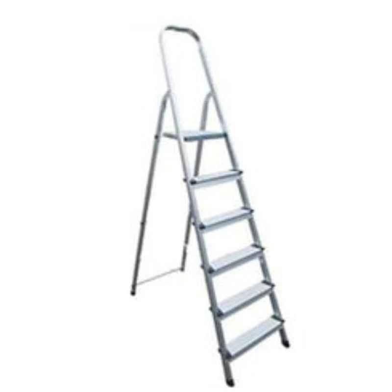 Robustline 6 Step Silver Heavy Duty Steel Ladder