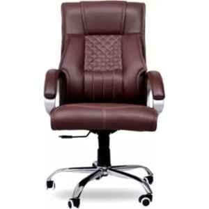 Woodberg Imperia Brown High Back Leatherette Ergonomic Revolving Office Chair with 360 deg Swivel Wheels, WBH113BR