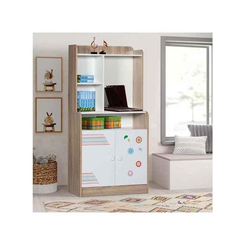 Homebox 40x80x163cm Wood Brown & White 2 Door Crisanto Bookcase, 162779077