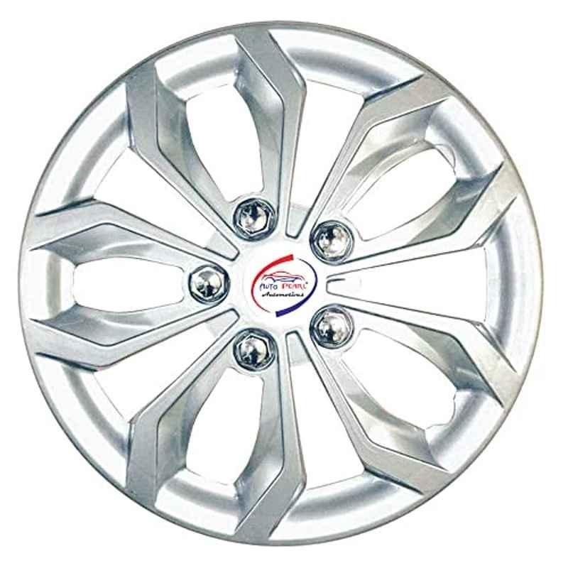 Auto Pearl 4 Pcs 14 inch ABS Silver Car Wheel Cover Set for All Car