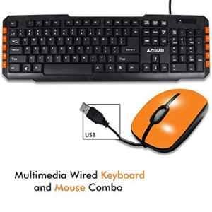 Prodot TRC-107+273 Orange USB Multimedia 1.5m Wired Keyboard & Mouse Combo