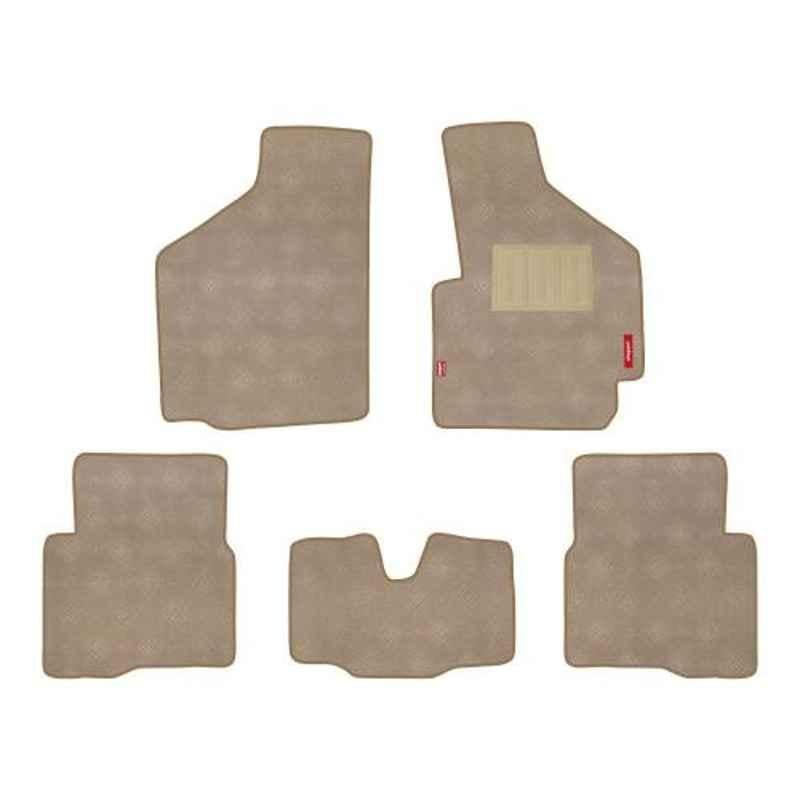 Elegant Jewel 5 Pcs Polypropylene & Non Woven Anthra Carpet Car Floor Mat Set for Hyundai Elite I20