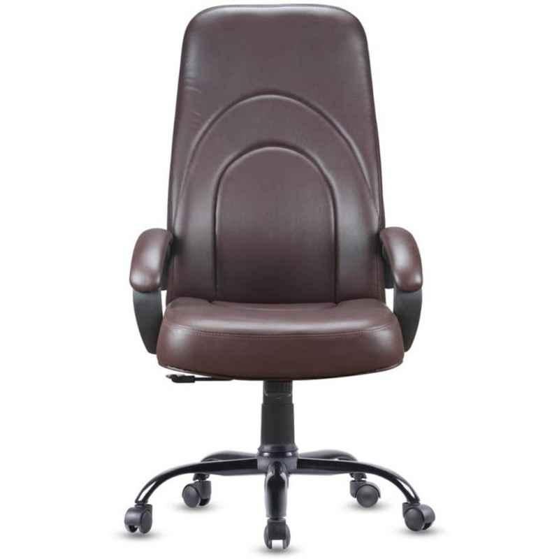 Chair Garage PU Leatherette Chocolate Brown Adjustable Height Office Chair with Back Support, CG166