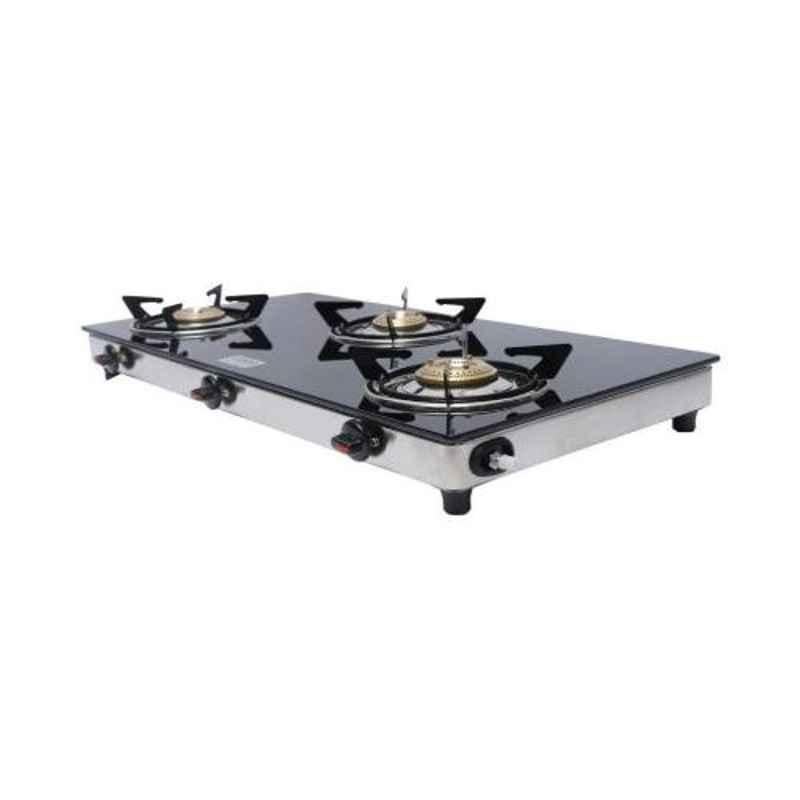 Good Flame Ultra Slim 3 Burners Manual Ignition Glass Gas Stove, GF039