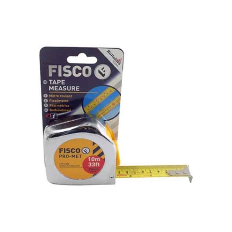 Fisco FPM 10 10m Polyester Silver & Yellow Measuring Tape